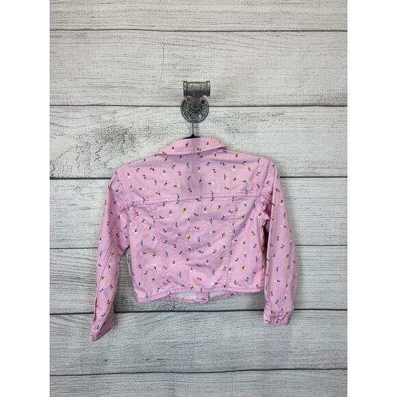 Old Navy Girl's Pink Floral Long Sleeve Jean Jacket Size Medium / 8 - Picture 8 of 9